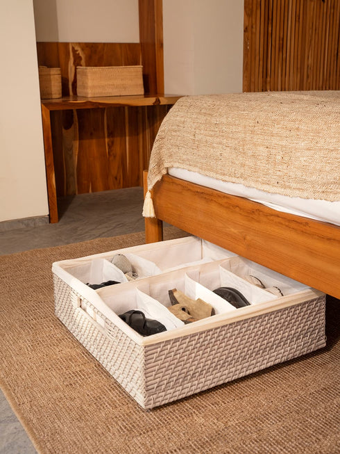Wicker Under Bed Storage Large with Wheels - 3 colours! - Coastal Villa Homeware